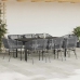 Juego comedor jardín 9 pzas cojines ratán sintético vidrio gris