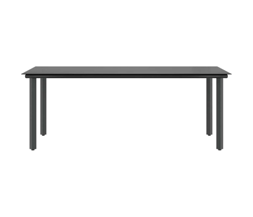 Juego comedor jardín 9 pzas cojines ratán sintético vidrio gris