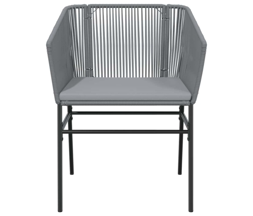 Juego comedor jardín 9 pzas cojines ratán sintético vidrio gris