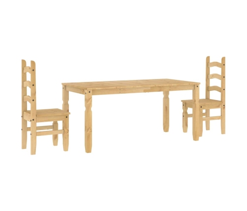 Juego de comedor Panama 3 pzas madera maciza de pino