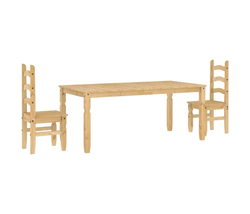 Juego de comedor Panama 3 pzas madera maciza de pino