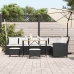 Set de sofás de jardín en forma de L con cojines 4 pzas negro