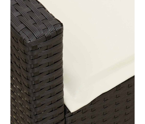 Set de sofás de jardín en forma de L con cojines 4 pzas negro