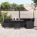 Set de sofás de jardín en forma de L con cojines 4 pzas negro