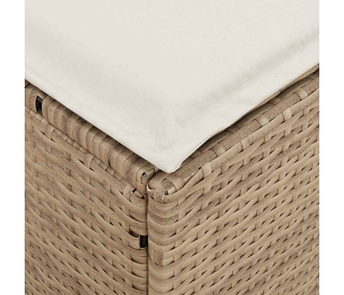Juego de sofás de jardín en forma de L con cojines 4 pzas beige