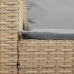 Sofá de jardín con cojines ratán sintético beige