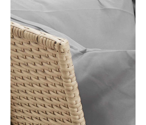 Sofá de jardín con cojines ratán sintético beige