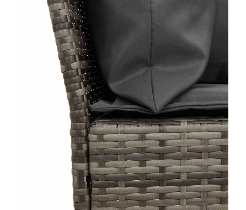 Set de sofás de jardín 4 pzas y cojines ratán sintético gris