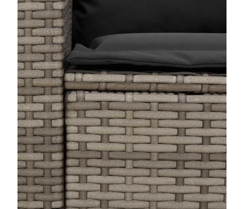 Set de sofás de jardín 4 pzas y cojines ratán sintético gris