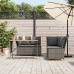 Set de sofá de jardín 3 pzas y cojines ratán sintético gris