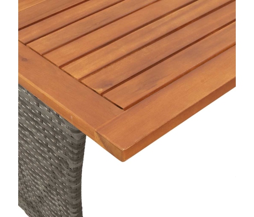 Set de sofá de jardín 3 pzas y cojines ratán sintético gris
