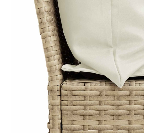 Juego de sofás de jardín con cojines beige 3 pzas ratán PE