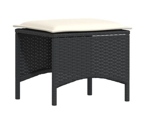 Set de muebles de jardín 5 pzas y cojines ratán sintético negro