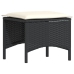 Set de muebles de jardín 5 pzas y cojines ratán sintético negro