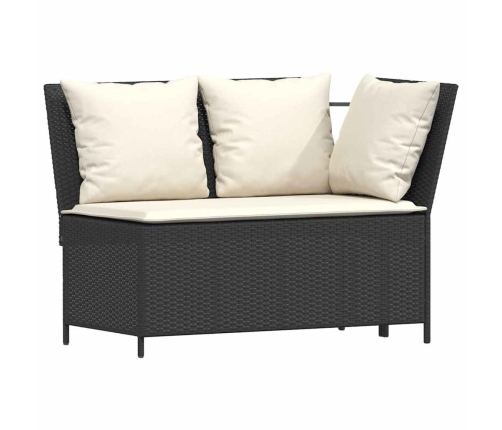 Set de muebles de jardín 5 pzas y cojines ratán sintético negro