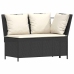 Set de muebles de jardín 5 pzas y cojines ratán sintético negro