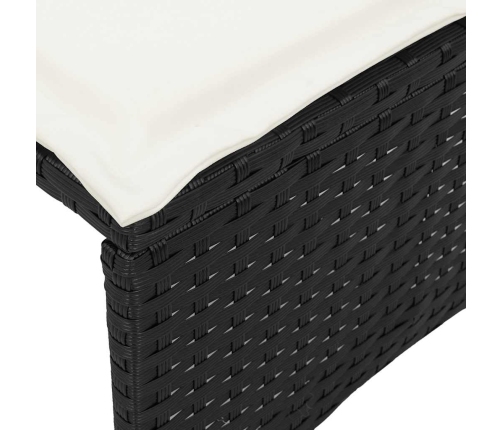 Set de muebles de jardín 5 pzas y cojines ratán sintético negro