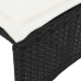 Set de muebles de jardín 5 pzas y cojines ratán sintético negro