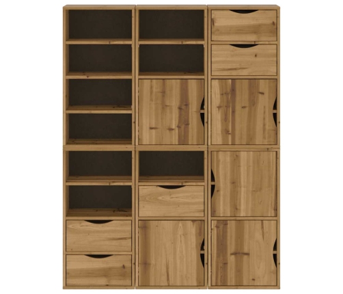 Armarios auxiliares 6 uds "ODDA" 40x24x79 cm Madera maciza pino