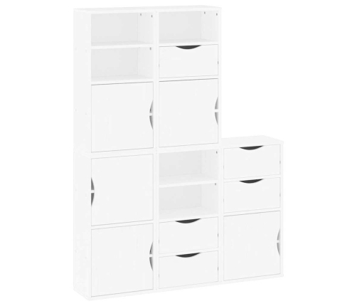 Armarios auxiliares 5 uds "ODDA" blanco 40x24x79 cm madera pino