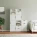 Armarios auxiliares 5 uds "ODDA" blanco 40x24x79 cm madera pino