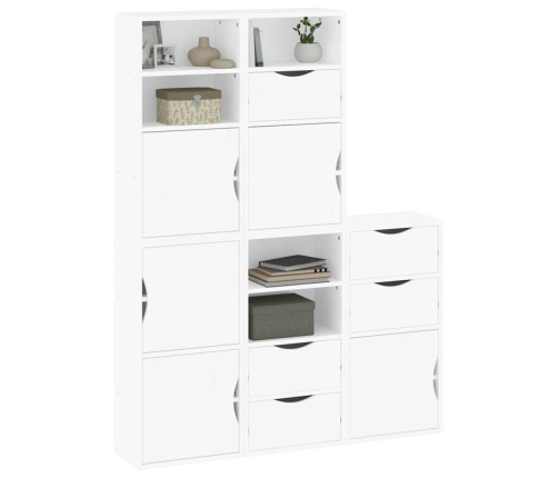 Armarios auxiliares 5 uds "ODDA" blanco 40x24x79 cm madera pino