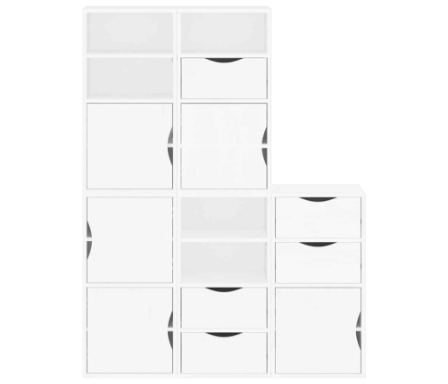Armarios auxiliares 5 uds "ODDA" blanco 40x24x79 cm madera pino