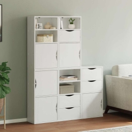 Armarios auxiliares 5 uds "ODDA" blanco 40x24x79 cm madera pino