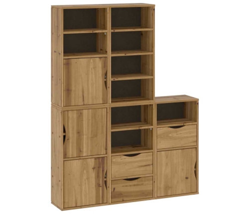 Armarios auxiliares 5 uds "ODDA" 40x24x79 cm Madera maciza pino