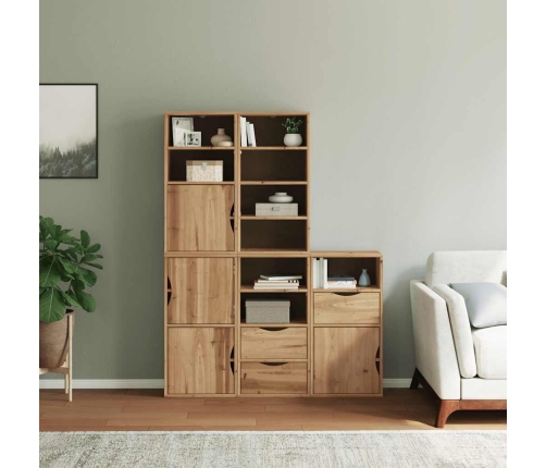 Armarios auxiliares 5 uds "ODDA" 40x24x79 cm Madera maciza pino