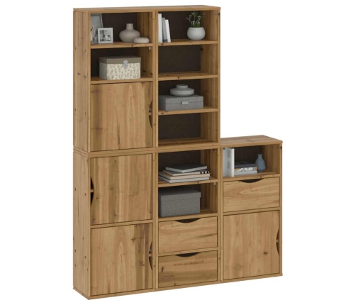 Armarios auxiliares 5 uds "ODDA" 40x24x79 cm Madera maciza pino