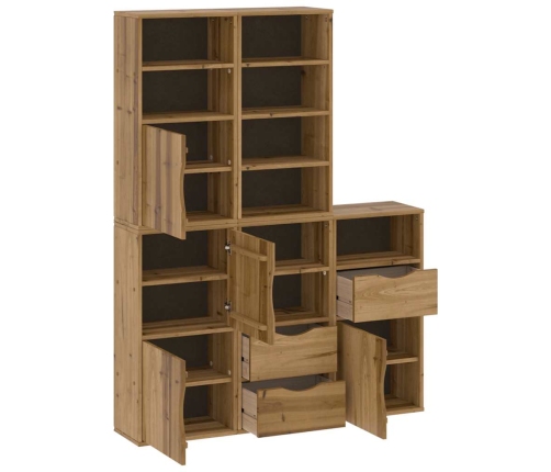 Armarios auxiliares 5 uds "ODDA" 40x24x79 cm Madera maciza pino