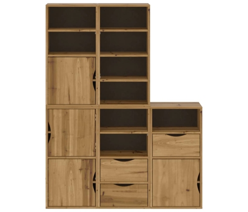 Armarios auxiliares 5 uds "ODDA" 40x24x79 cm Madera maciza pino