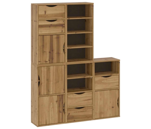 Armarios auxiliares 5 uds "ODDA" 40x24x79 cm Madera maciza pino