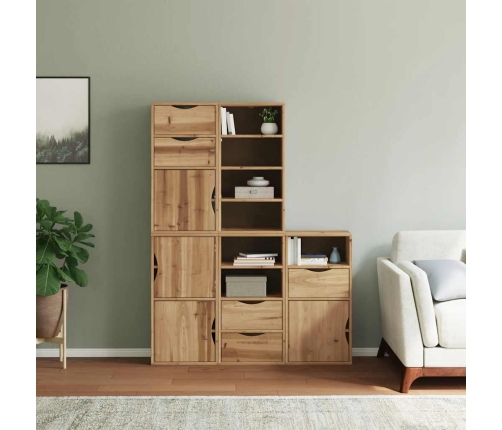Armarios auxiliares 5 uds "ODDA" 40x24x79 cm Madera maciza pino