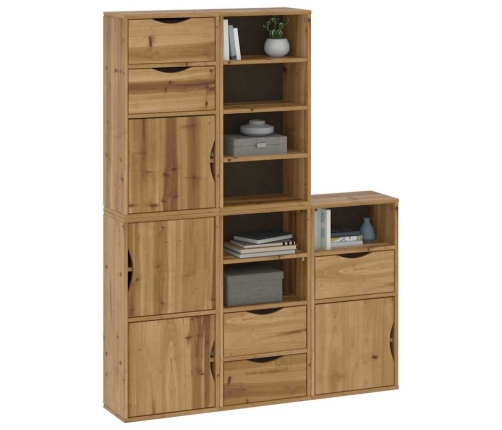 Armarios auxiliares 5 uds "ODDA" 40x24x79 cm Madera maciza pino