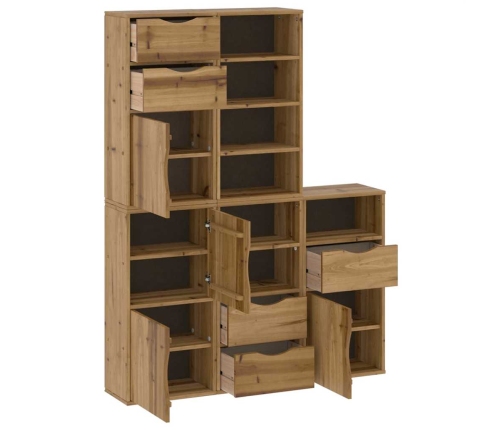 Armarios auxiliares 5 uds "ODDA" 40x24x79 cm Madera maciza pino