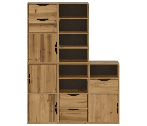 Armarios auxiliares 5 uds "ODDA" 40x24x79 cm Madera maciza pino