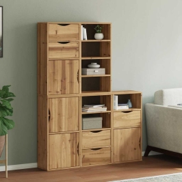 Armarios auxiliares 5 uds "ODDA" 40x24x79 cm Madera maciza pino