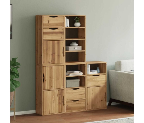 Armarios auxiliares 5 uds "ODDA" 40x24x79 cm Madera maciza pino