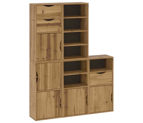 Armarios auxiliares 5 uds "ODDA" 40x24x79 cm Madera maciza pino