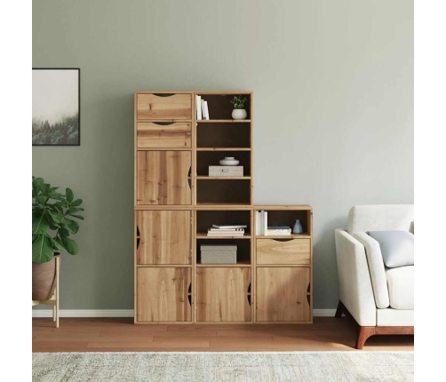 Armarios auxiliares 5 uds "ODDA" 40x24x79 cm Madera maciza pino