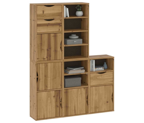Armarios auxiliares 5 uds "ODDA" 40x24x79 cm Madera maciza pino