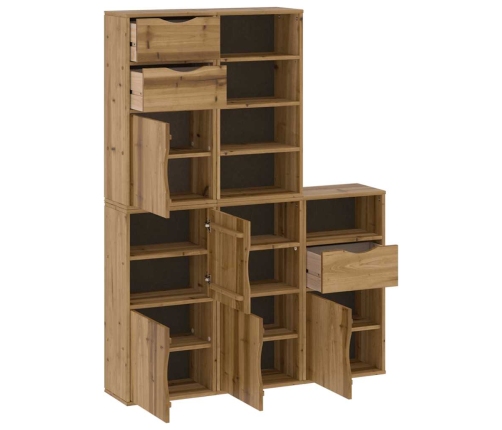 Armarios auxiliares 5 uds "ODDA" 40x24x79 cm Madera maciza pino
