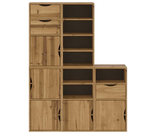 Armarios auxiliares 5 uds "ODDA" 40x24x79 cm Madera maciza pino