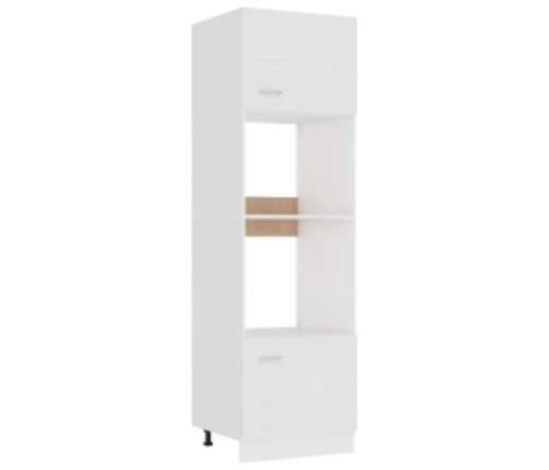 Armario de microondas madera contrachapada blanco 60x57x207 cm