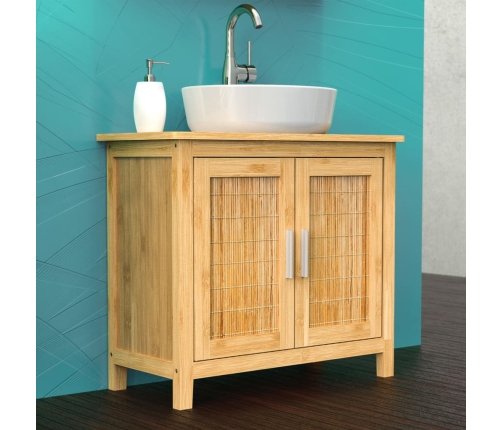 EISL Mueble de lavabo de bambú 67x28x60 cm