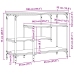 Mesa Consola  Negra de Roble 100x35x75 cm de Madera Engineered y Acero