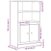 Mueble Alto  Roble Negro 60x35.5x103.5 cm Madera Resistente