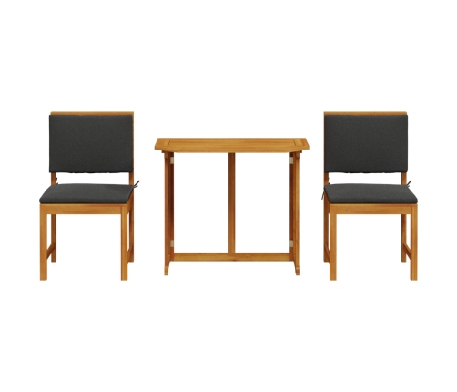 Conjunto de Comedor de Jardín de 3 Piezas  de Madera Maciza de Acacia
